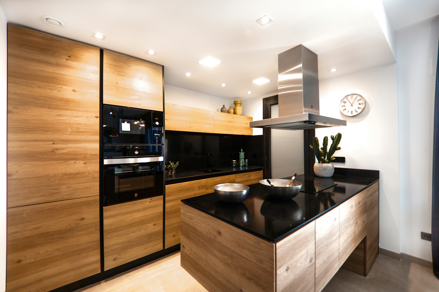 Warm wood-toned custom cabinetry, representative of our birch cabinet construction and finish quality