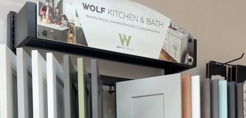 Wolf Home Products cabinet door displays at Magnolia Austin's North Austin design center
